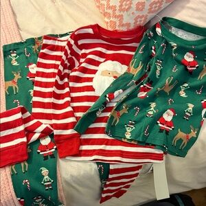 Carter’s 4T 4 piece Christmas pajamas set new red stripe Santa elf